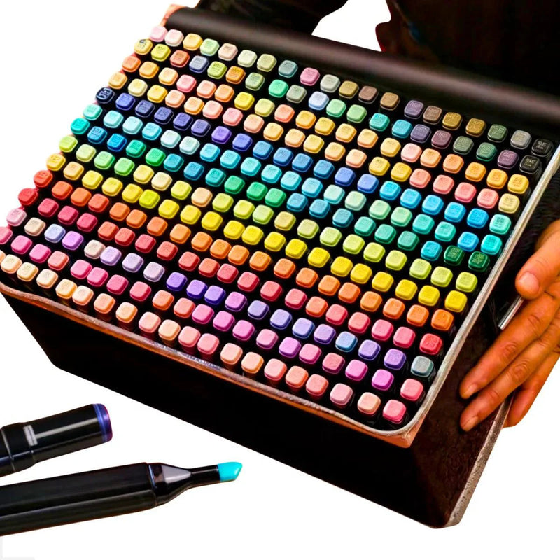 Conjunto Canetinhas Touch Ponta Dupla 262 Cores