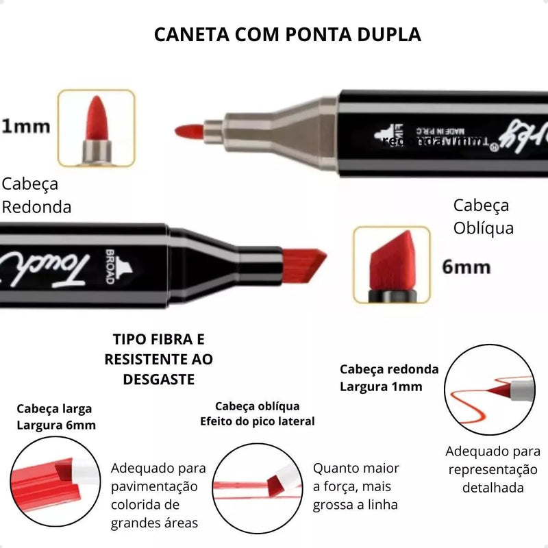 Livro de Colorir Capa Dura + 60 Canetinhas Touch