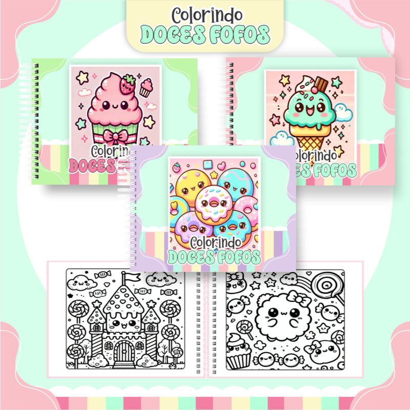 Livro de Colorir Doces Fofos