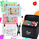 Livro de Colorir Capa Dura + 60 Canetinhas Touch